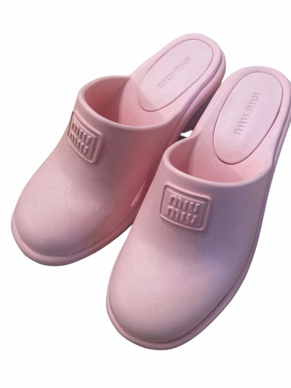 Miu Miu Pale Pink Slip-On Clog Mules